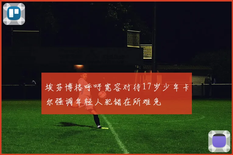 埃芬博格呼吁宽容对待17岁少年卡尔强调年轻人犯错在所难免